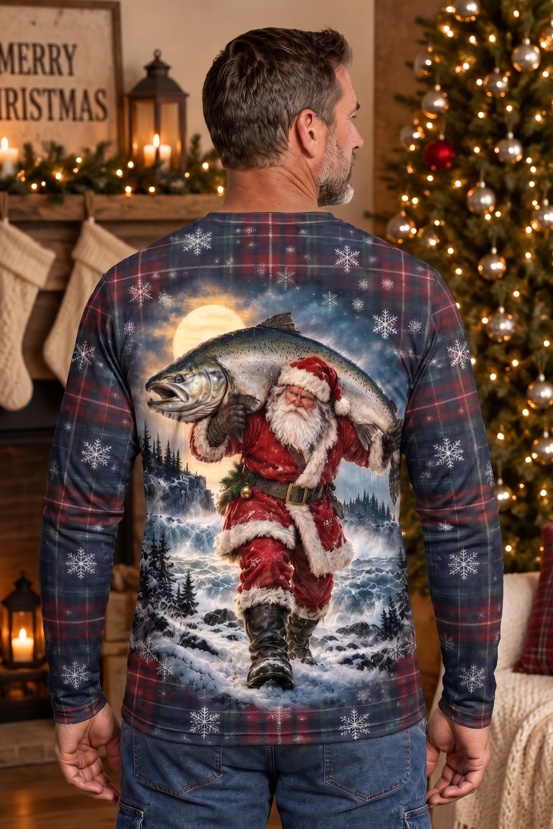 Performance Fishing Long Sleeve - Santa Moonlight King Salmon Catch - ULS632K image 3
