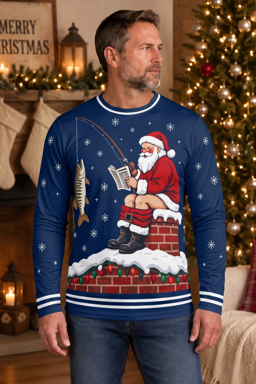 Performance Fishing Long Sleeve - Santa Rooftop Musky Catch - ULS633K image 2