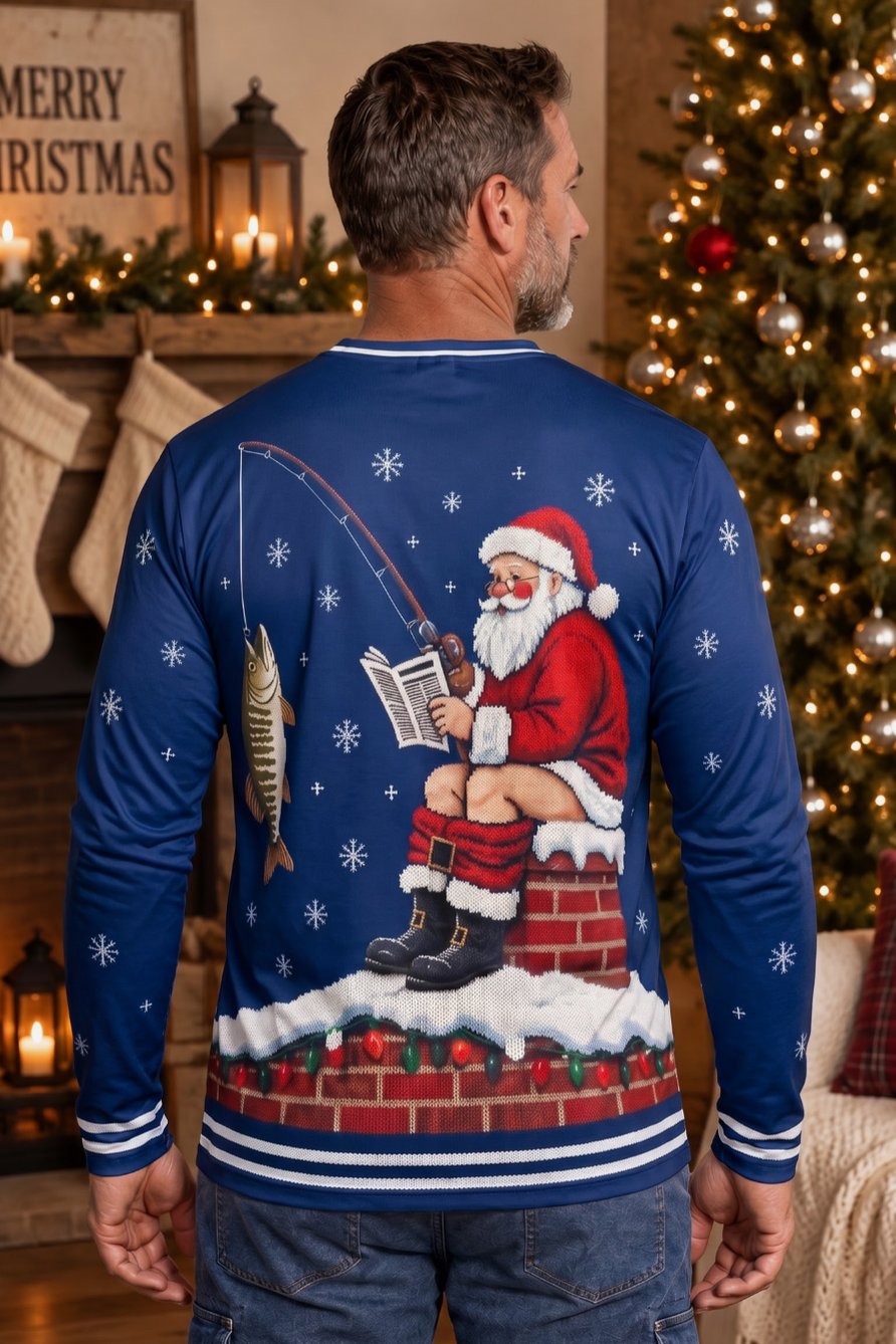 Performance Fishing Long Sleeve - Santa Rooftop Musky Catch - ULS633K image 3
