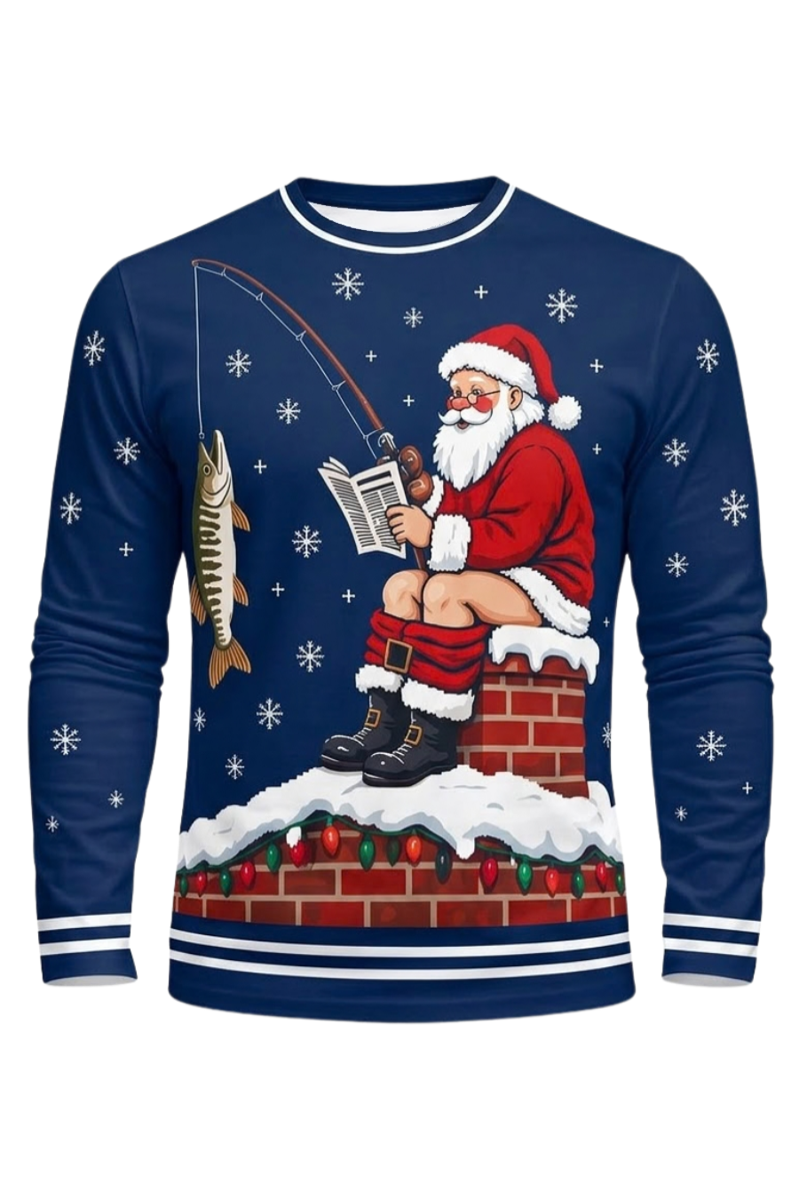 Performance Fishing Long Sleeve - Santa Rooftop Musky Catch - ULS633K image 5