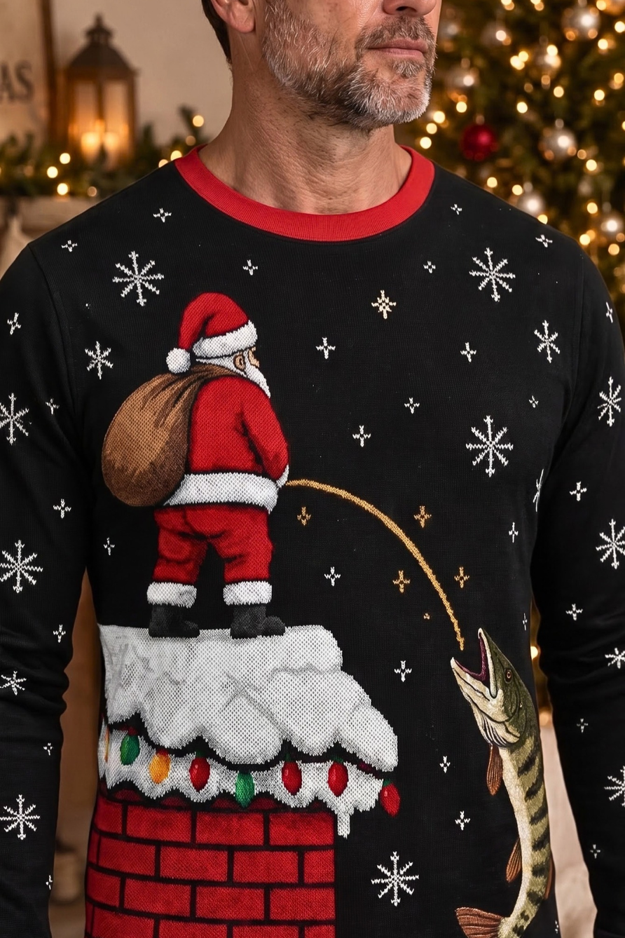 Performance Fishing Long Sleeve - Santa Peeing Musky Catch - ULS634K image 4
