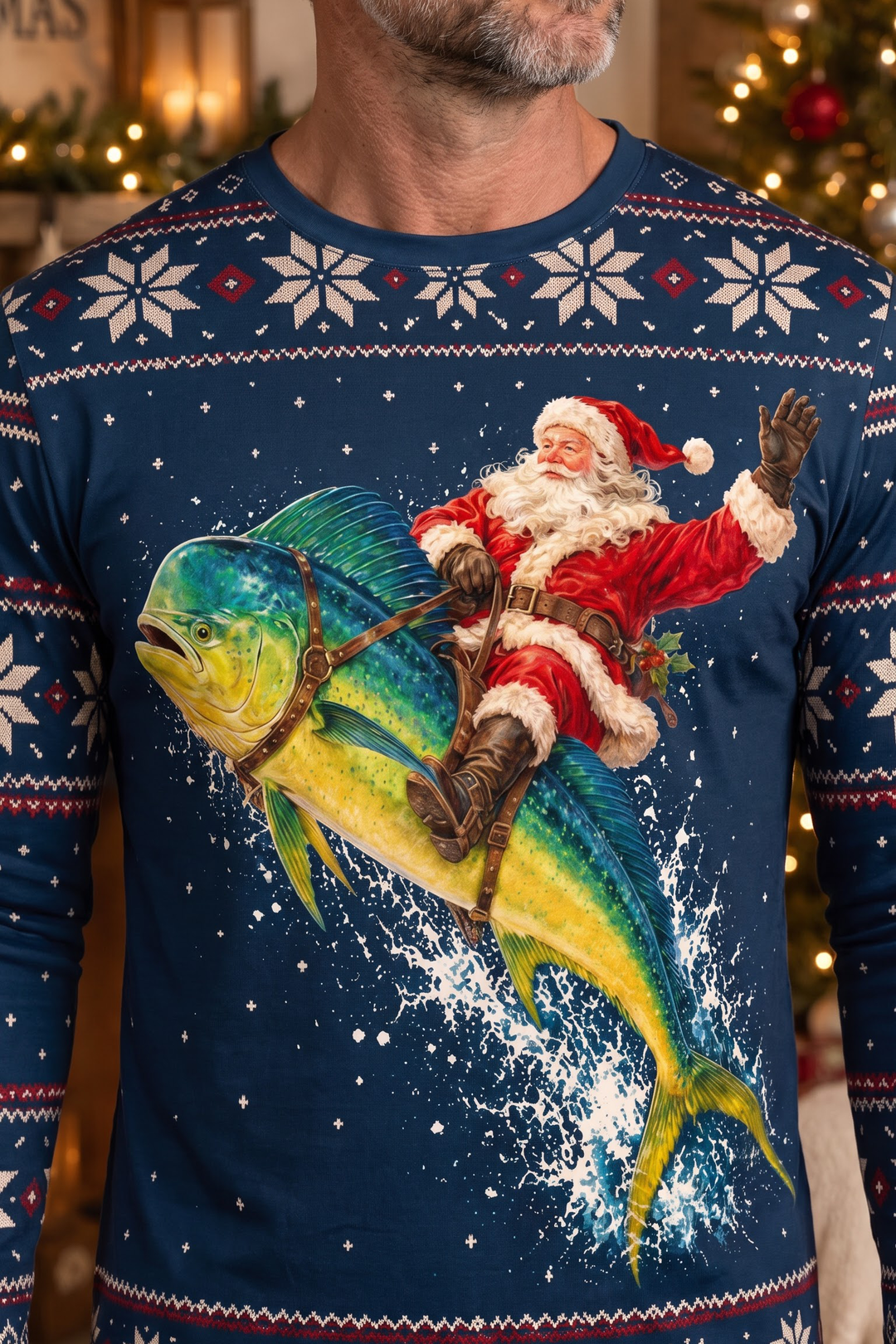 Performance Fishing Long Sleeve - Santa Mahi Mahi Express - ULS638K image 4