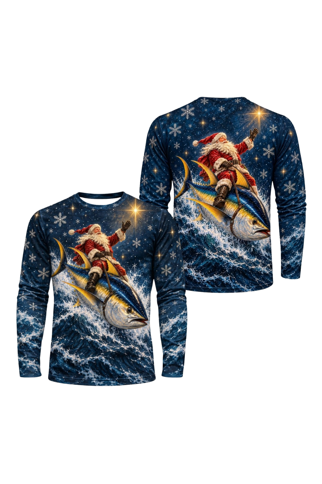 Performance Fishing Long Sleeve - Santa Starlight Yellowfin Tuna Sleigh - ULS639K image 1