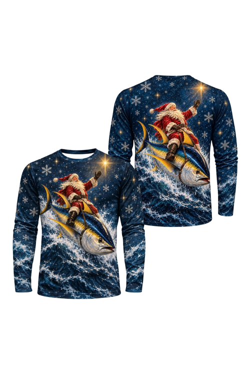 Performance Fishing Long Sleeve - Santa Starlight Yellowfin Tuna Sleigh - ULS639K image 1