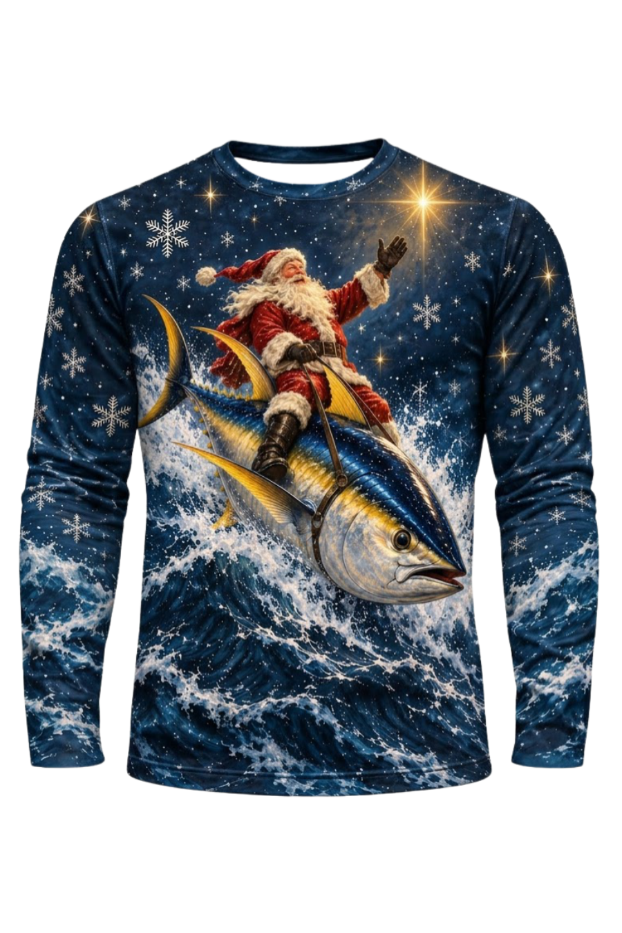 Performance Fishing Long Sleeve - Santa Starlight Yellowfin Tuna Sleigh - ULS639K image 5