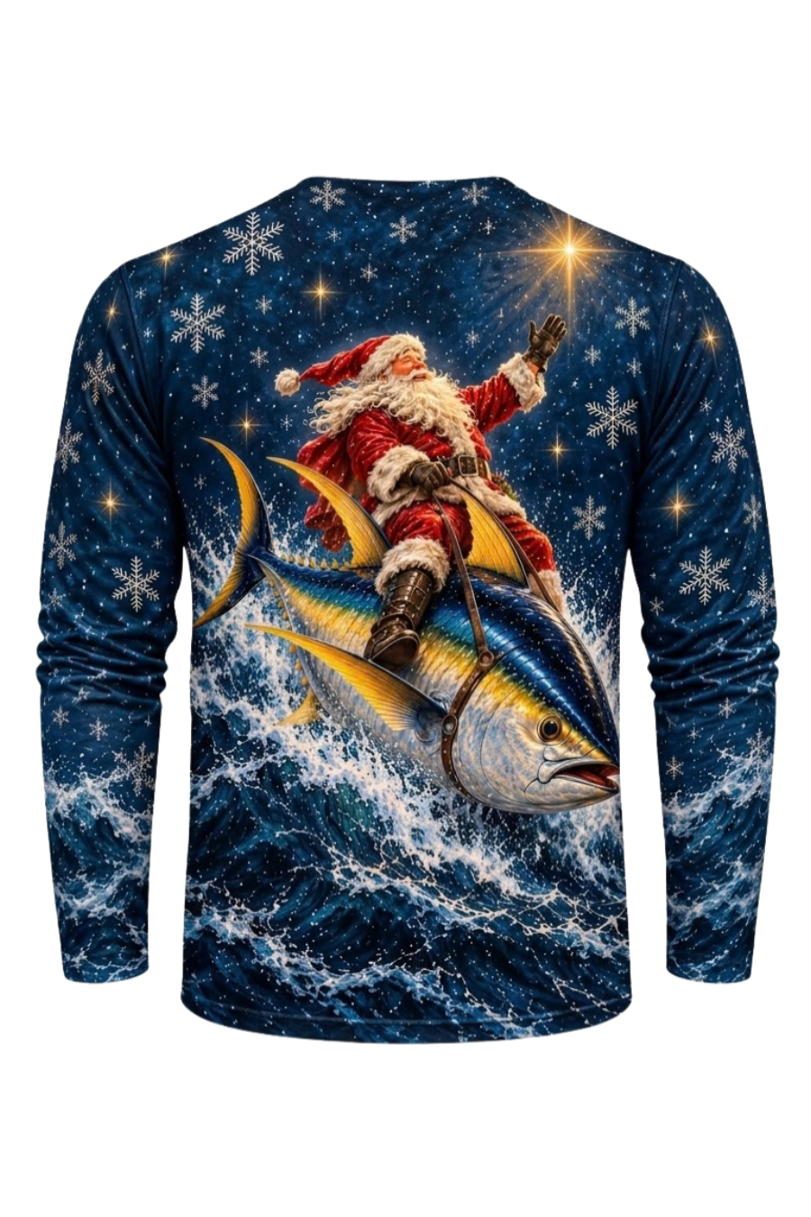 Performance Fishing Long Sleeve - Santa Starlight Yellowfin Tuna Sleigh - ULS639K image 6