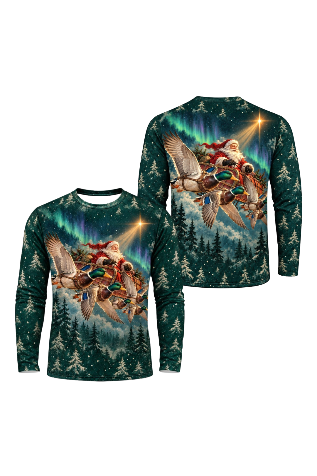 Performance Hunting Long Sleeve - Santa Mallard Flight Sleigh - ULS640K image 1