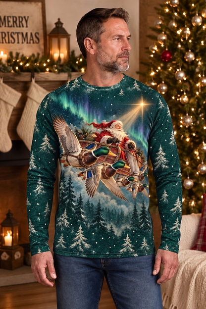 Performance Hunting Long Sleeve - Santa Mallard Flight Sleigh - ULS640K image 2