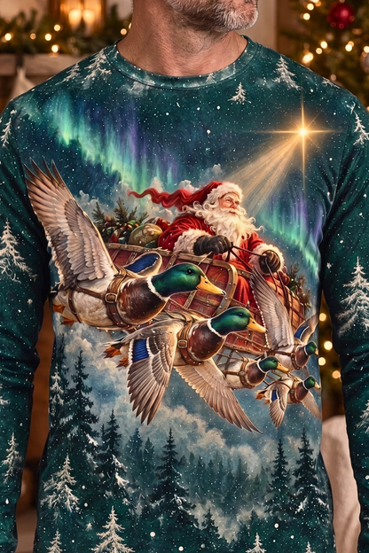 Performance Hunting Long Sleeve - Santa Mallard Flight Sleigh - ULS640K image 4