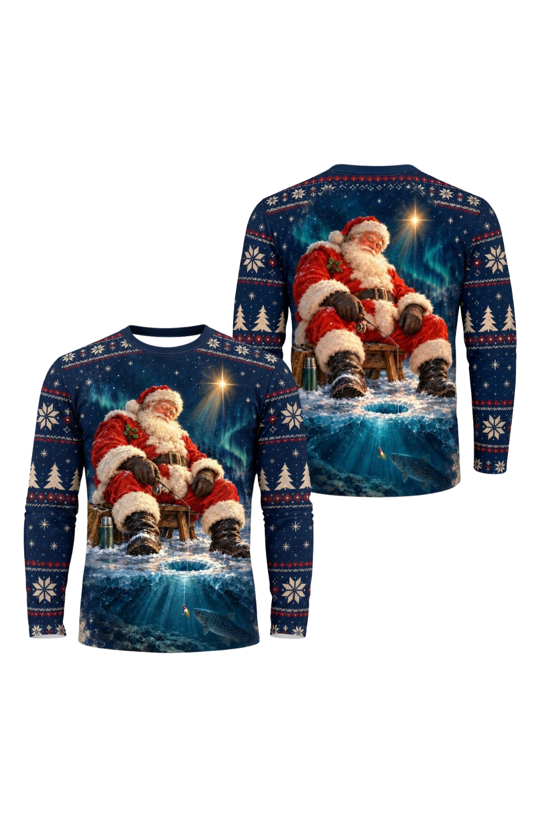 Performance Fishing Long Sleeve - Sleeping Santa Ice Trout - ULS641K image 1