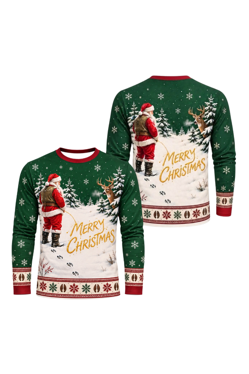 Performance Hunting Long Sleeve - Santa Peeing Snow Buck - ULS643K image 1