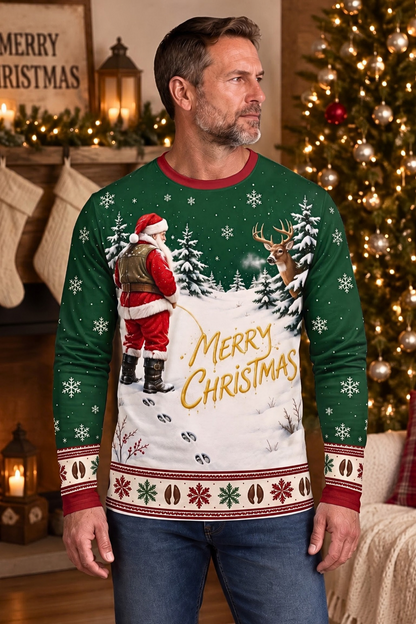 Performance Hunting Long Sleeve - Santa Peeing Snow Buck - ULS643K image 2