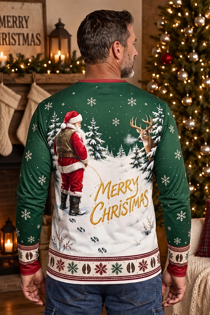Performance Hunting Long Sleeve - Santa Peeing Snow Buck - ULS643K image 3