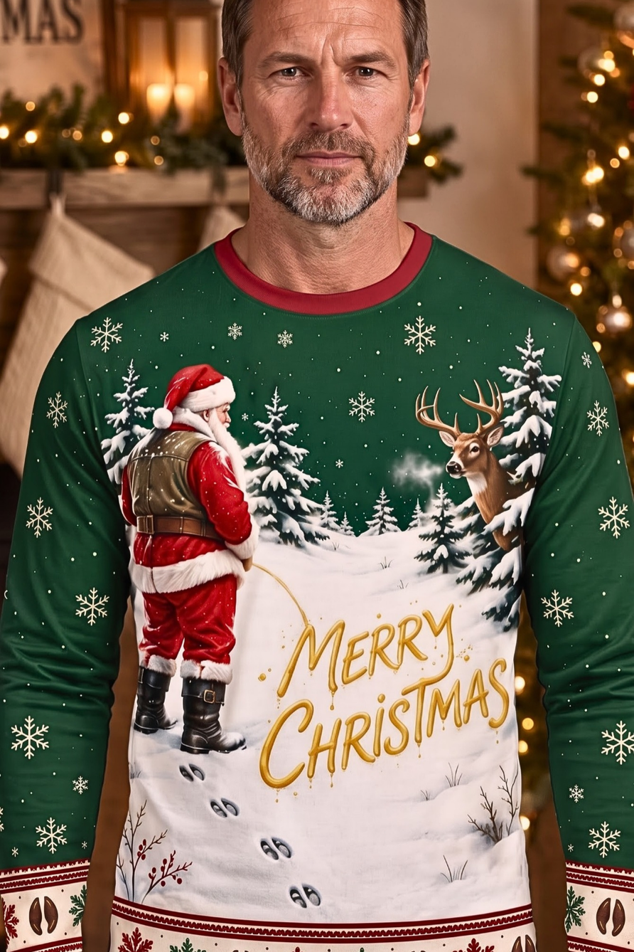 Performance Hunting Long Sleeve - Santa Peeing Snow Buck - ULS643K image 4