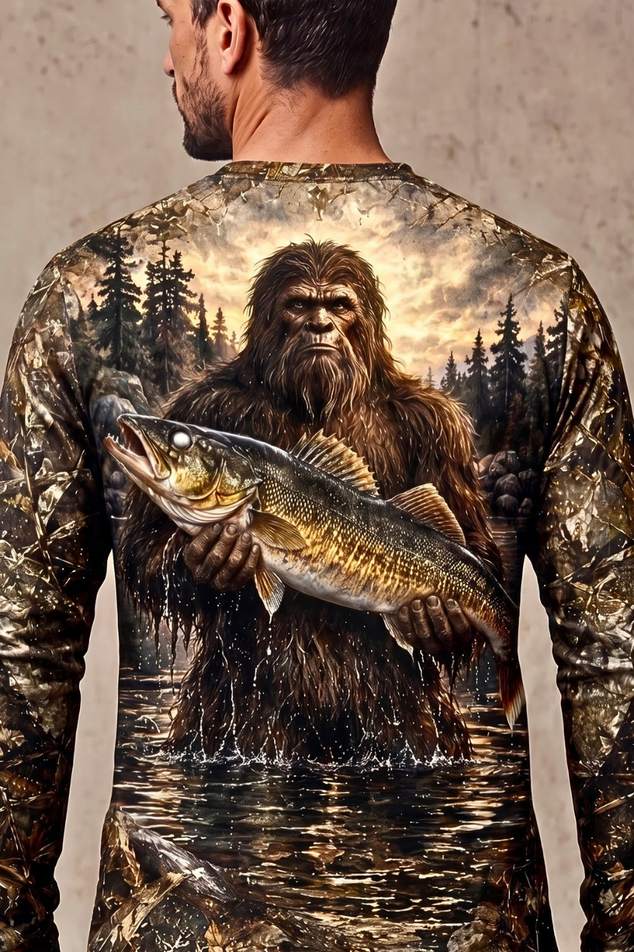 Performance Hunting Long Sleeve - Bigfoot Walleye Timber Camo - ULS645K image 4