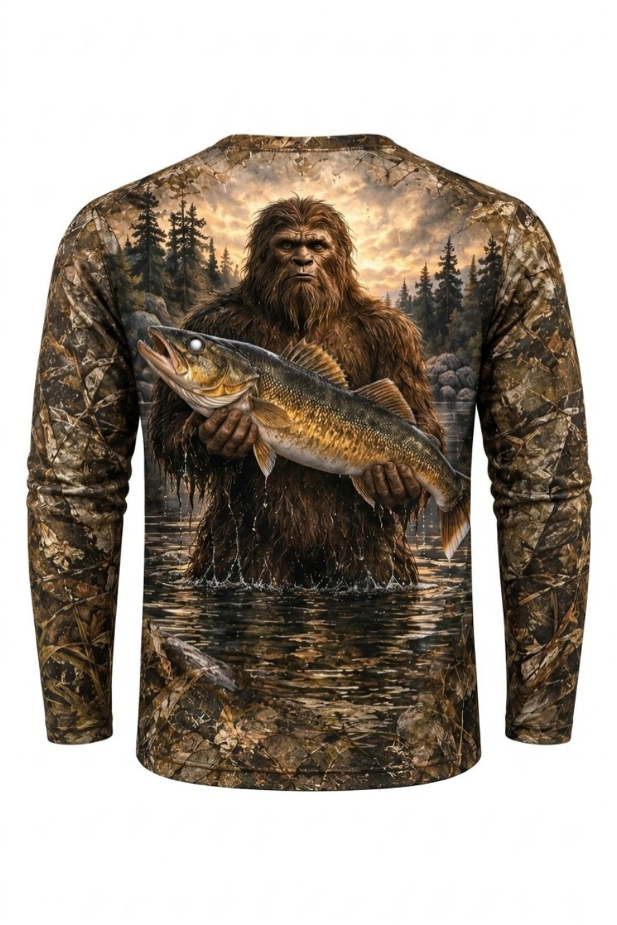 Performance Hunting Long Sleeve - Bigfoot Walleye Timber Camo - ULS645K image 5
