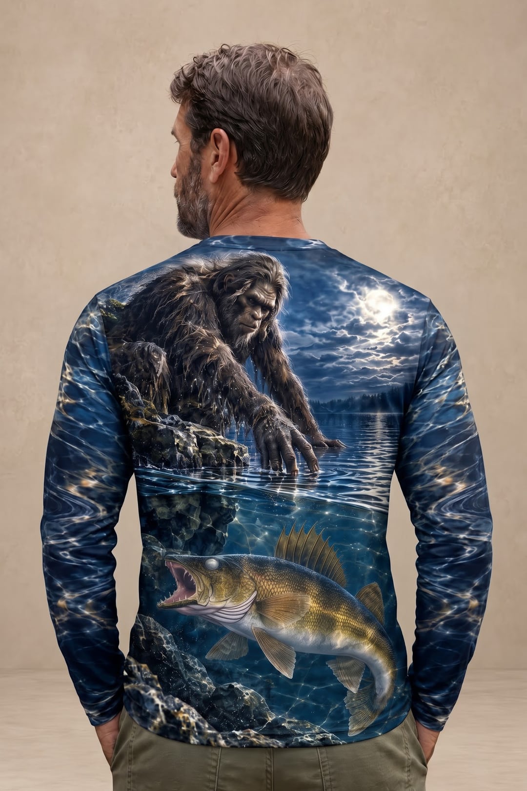 Performance Fishing Long Sleeve - Bigfoot Moonlight Walleye Ripple - ULS646K image 2
