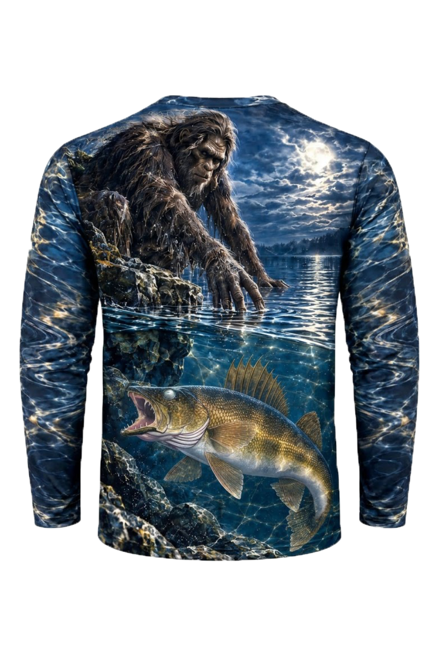 Performance Fishing Long Sleeve - Bigfoot Moonlight Walleye Ripple - ULS646K image 5