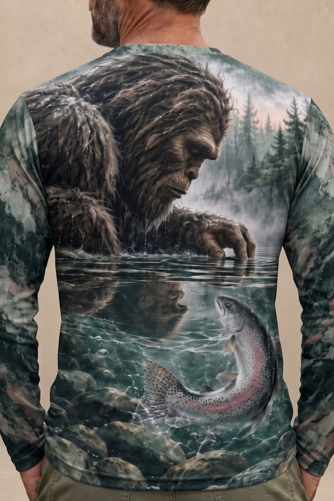 Performance Fishing Long Sleeve - Bigfoot Trout Misty Stream - ULS650K image 4