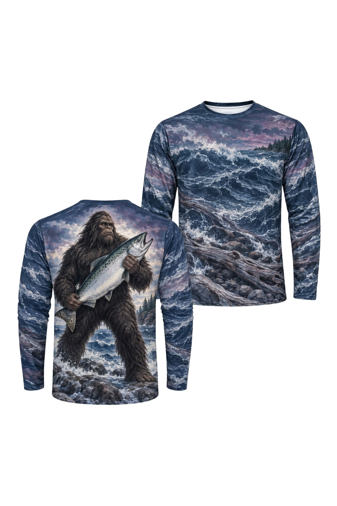 Performance Fishing Long Sleeve - Bigfoot Salmon Stormy Surge - ULS651K image 1