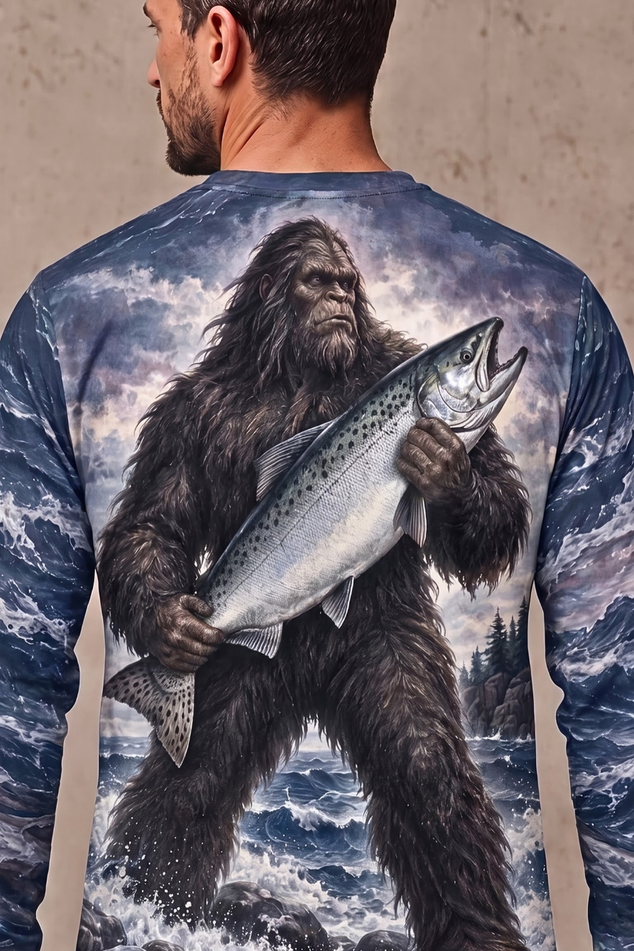 Performance Fishing Long Sleeve - Bigfoot Salmon Stormy Surge - ULS651K image 4