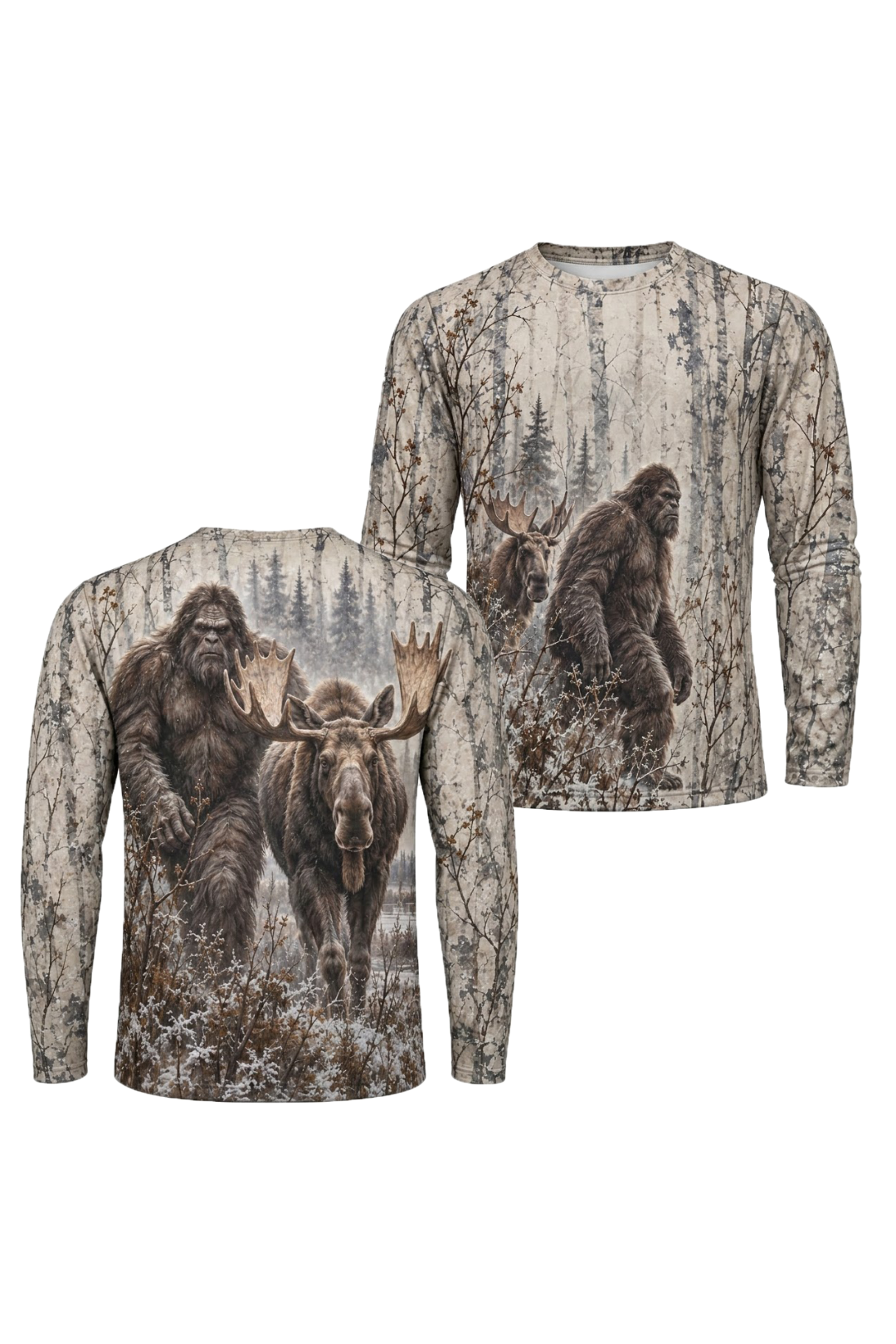 Performance Hunting Long Sleeve - Bigfoot Winter Birch Moose - ULS652K image 1