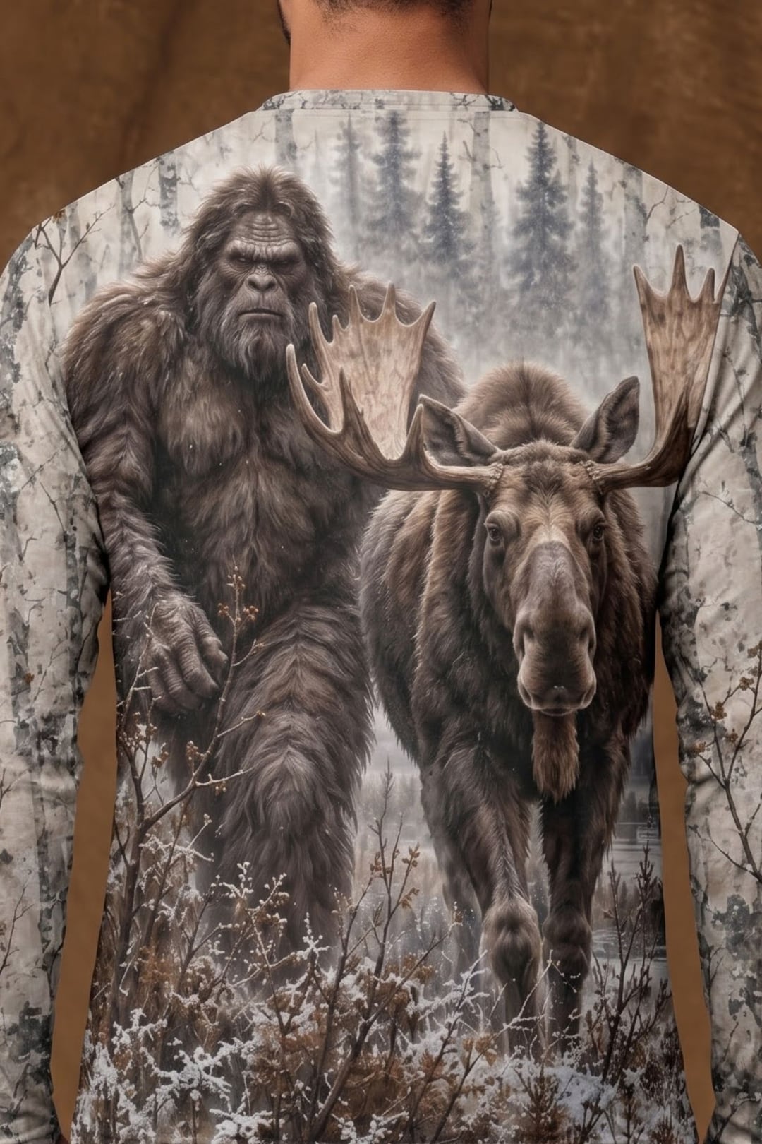 Performance Hunting Long Sleeve - Bigfoot Winter Birch Moose - ULS652K image 4