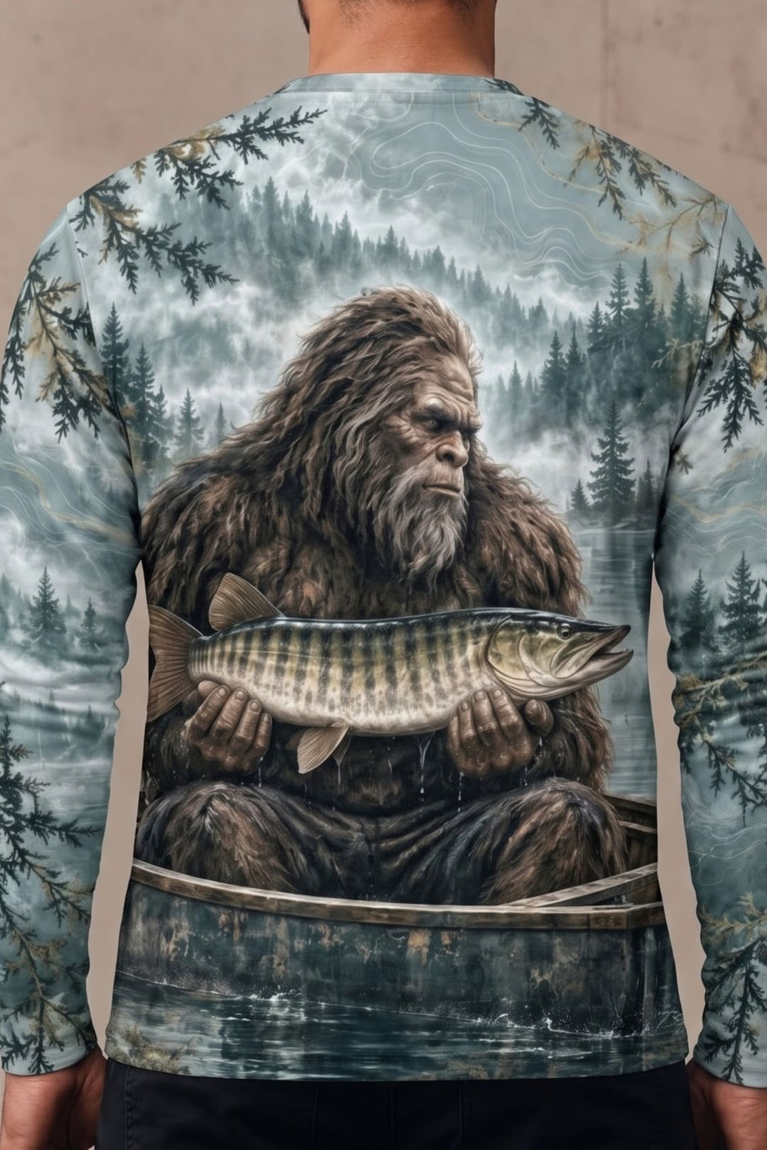 Performance Fishing Long Sleeve - Bigfoot Musky Misty Lake - ULS653K image 4