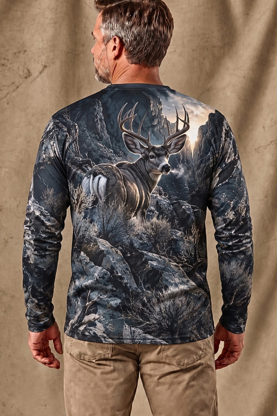 Performance Hunting Long Sleeve - Mule Deer Cold Slate Canyon - ULS682K image 2