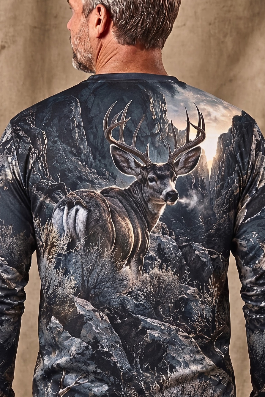 Performance Hunting Long Sleeve - Mule Deer Cold Slate Canyon - ULS682K image 4
