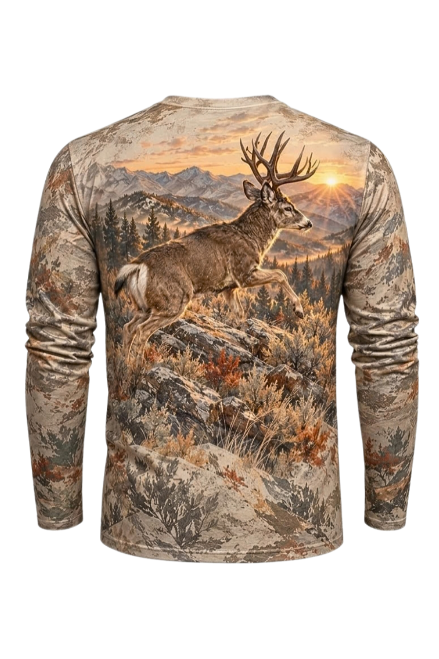 Performance Hunting Long Sleeve - Mule Deer Golden Ridge Bound - ULS683K image 5