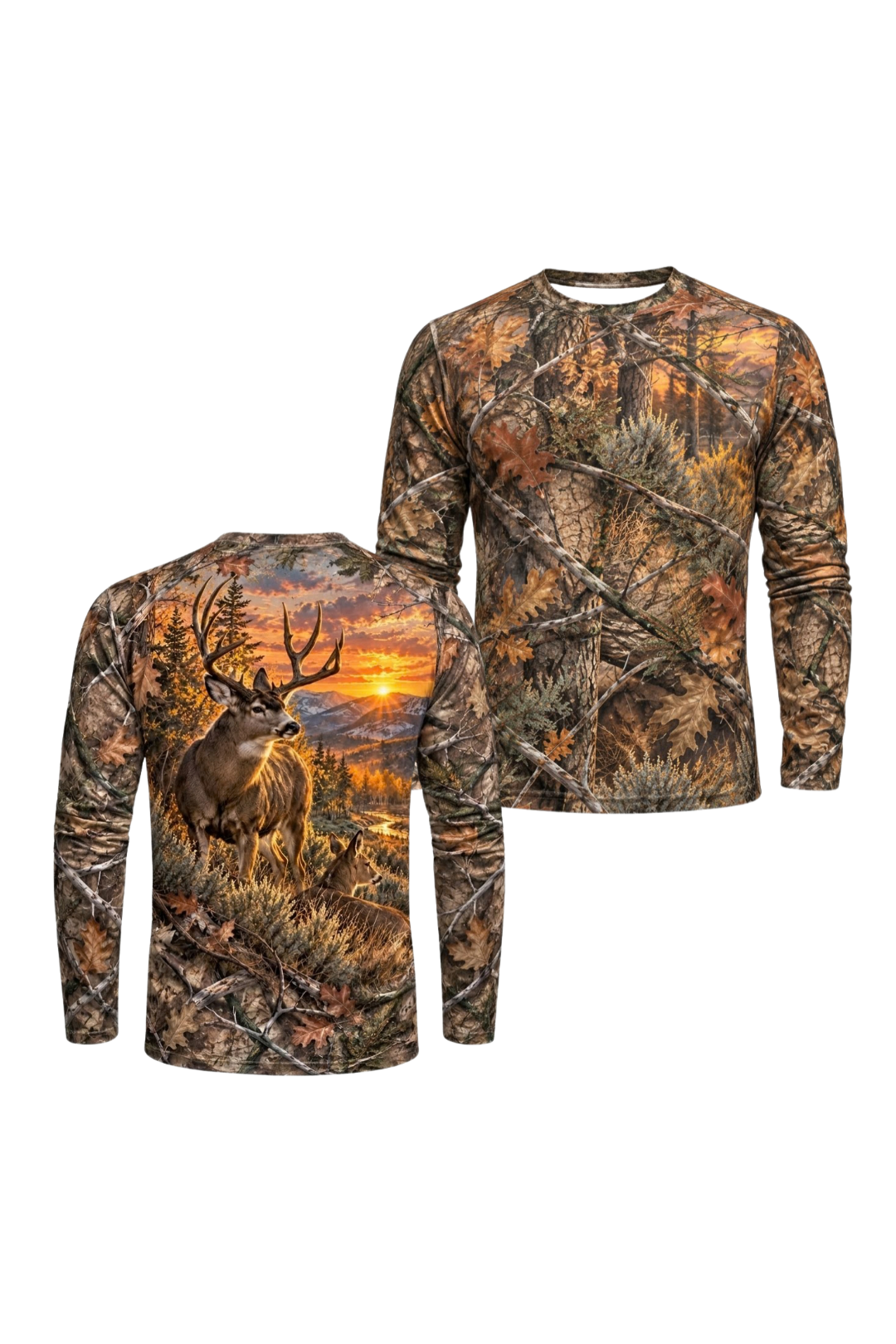 Performance Hunting Long Sleeve - Mule Deer Autumn Sunset Horizon - ULS685K image 1