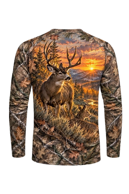 Performance Hunting Long Sleeve - Mule Deer Autumn Sunset Horizon - ULS685K image 5