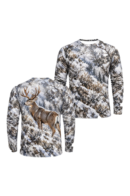 Performance Hunting Long Sleeve - Mule Deer Winter Timber Sentinel - ULS687K image 1