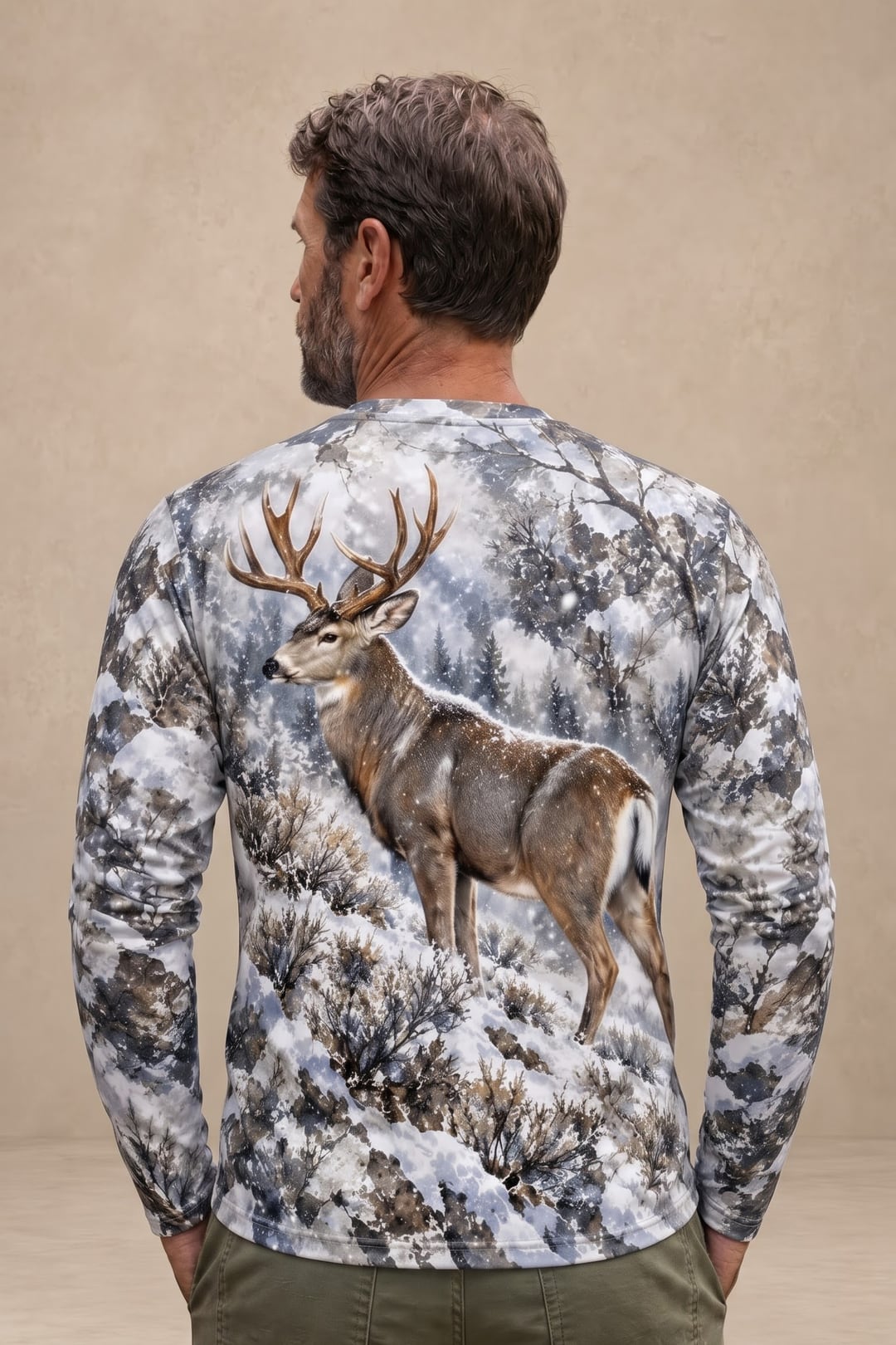 Performance Hunting Long Sleeve - Mule Deer Winter Timber Sentinel - ULS687K image 2