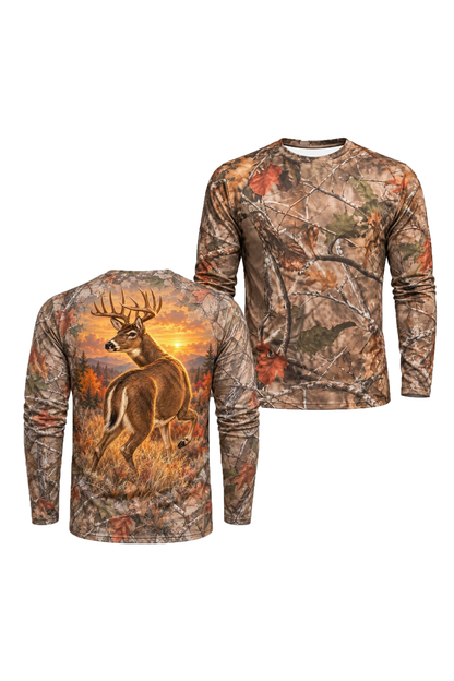 Performance Hunting Long Sleeve - Mule Deer Autumn Glow Stalker - ULS688K image 1