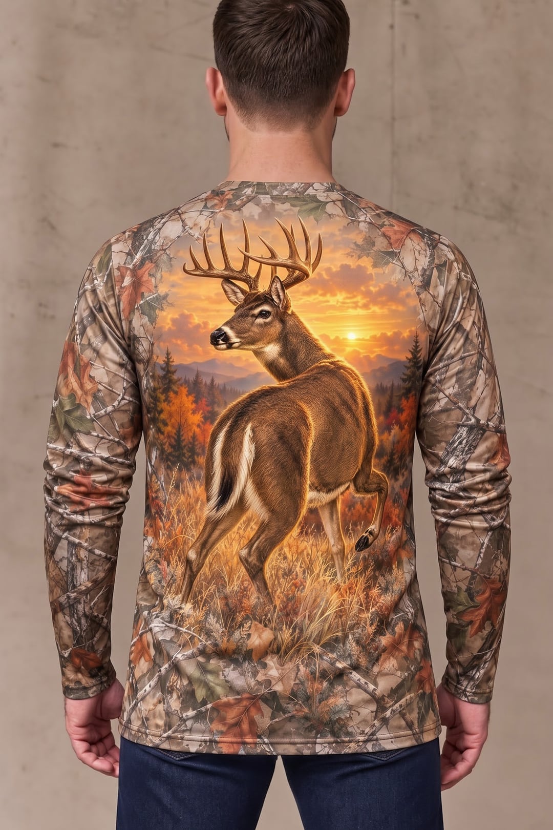 Performance Hunting Long Sleeve - Mule Deer Autumn Glow Stalker - ULS688K image 2