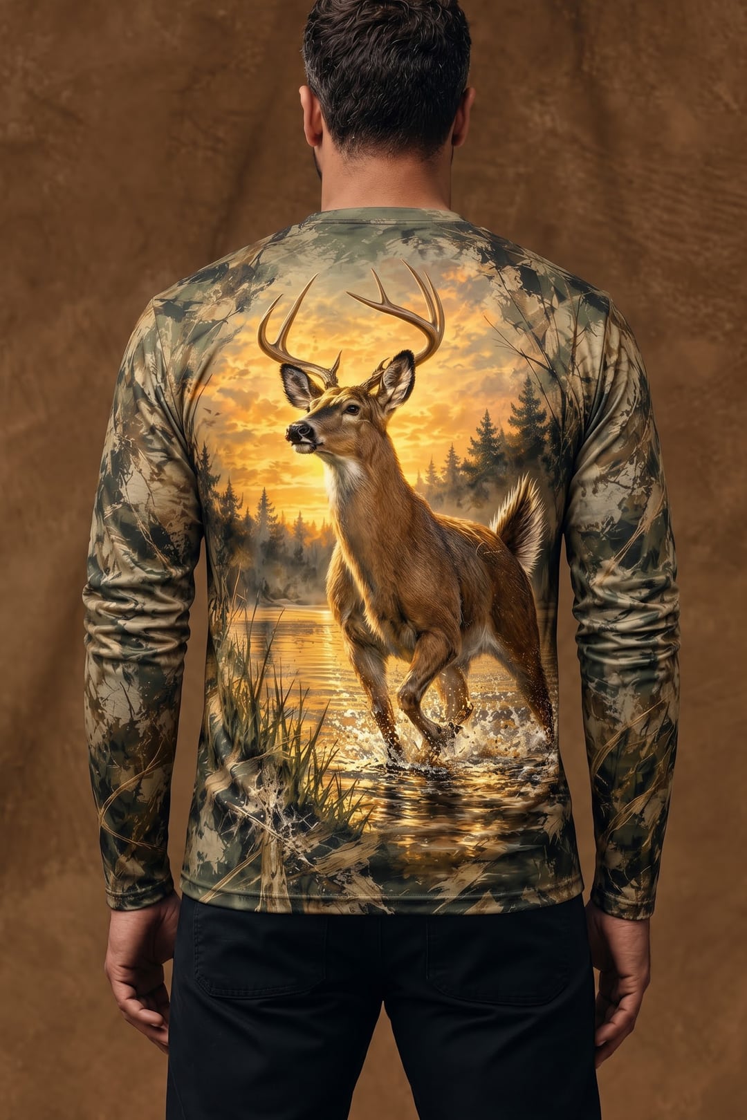 Performance Hunting Long Sleeve - Deer Sunset Marsh Splash - ULS690K image 2