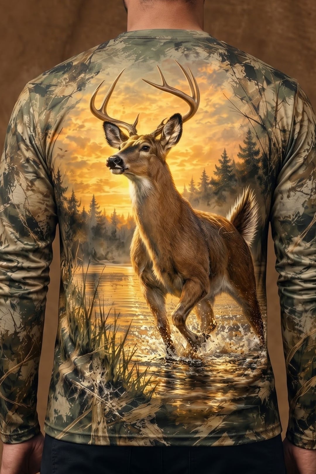 Performance Hunting Long Sleeve - Deer Sunset Marsh Splash - ULS690K image 4