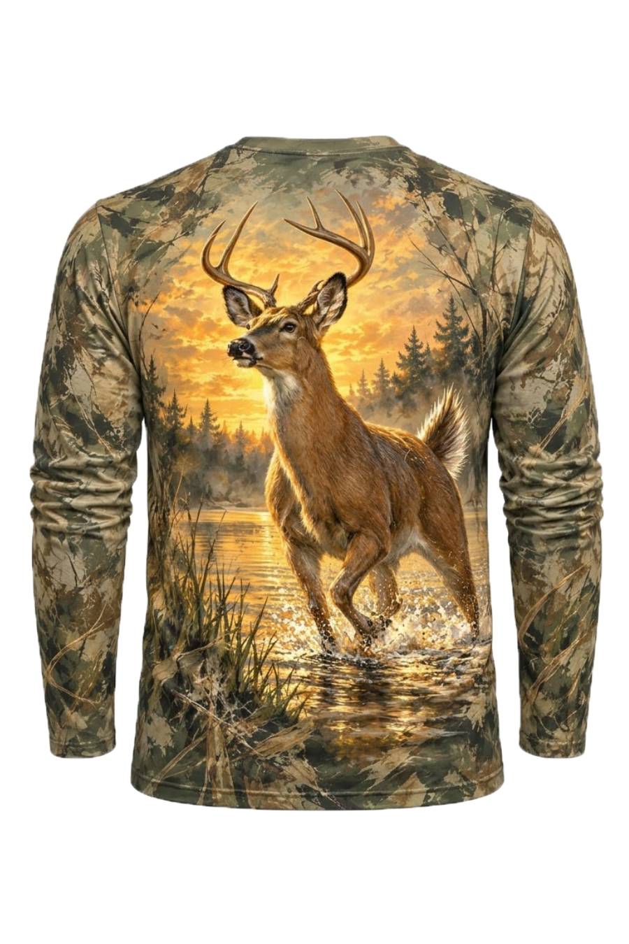 Performance Hunting Long Sleeve - Deer Sunset Marsh Splash - ULS690K image 5