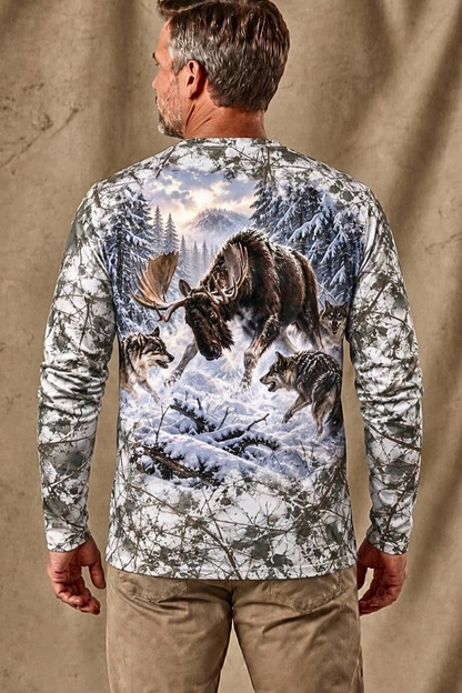 Performance Hunting Long Sleeve - Moose Frostbound Wolf Stand - ULS693K image 2