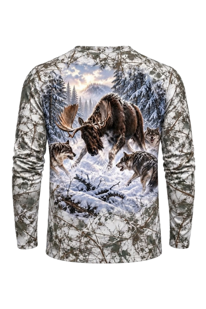 Performance Hunting Long Sleeve - Moose Frostbound Wolf Stand - ULS693K image 5
