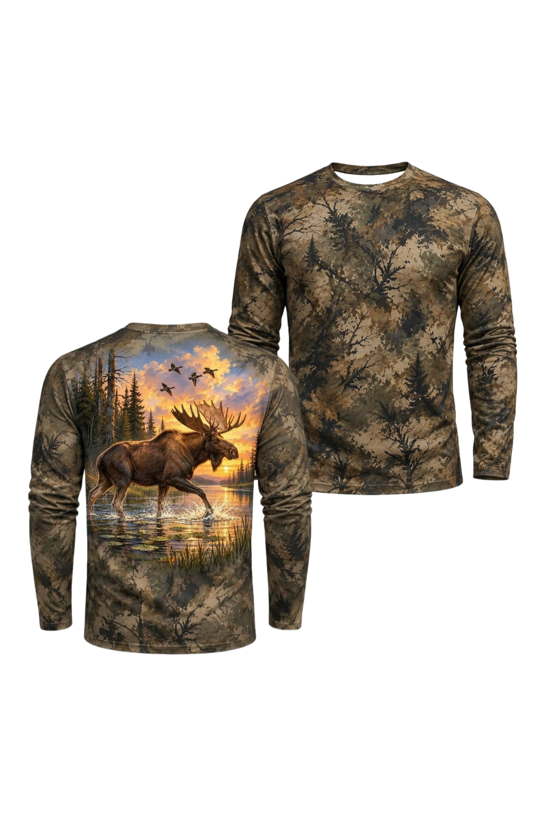 Performance Hunting Long Sleeve - Moose Sunset Basin Strider - ULS694K image 1