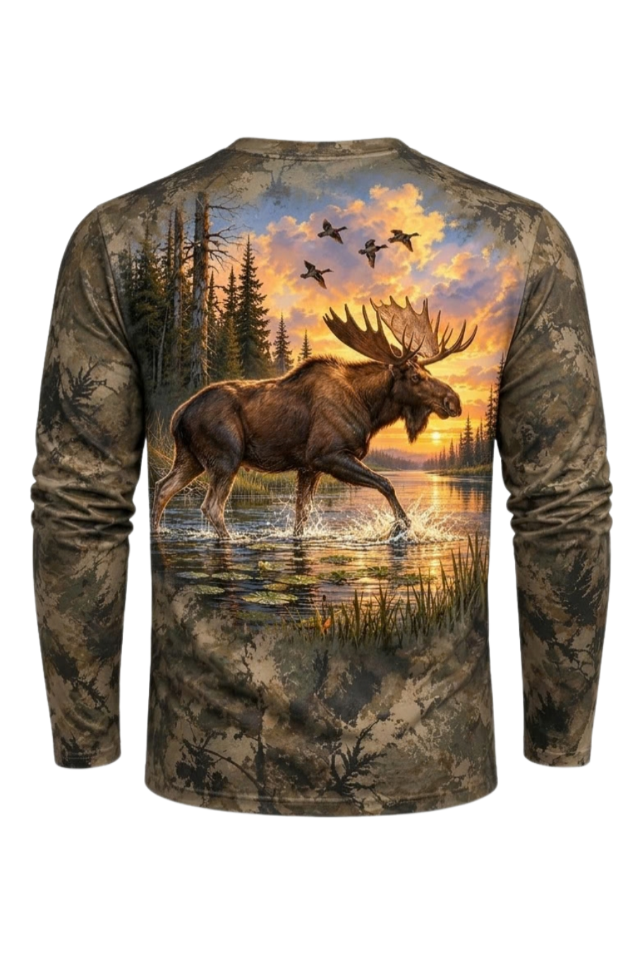 Performance Hunting Long Sleeve - Moose Sunset Basin Strider - ULS694K image 5