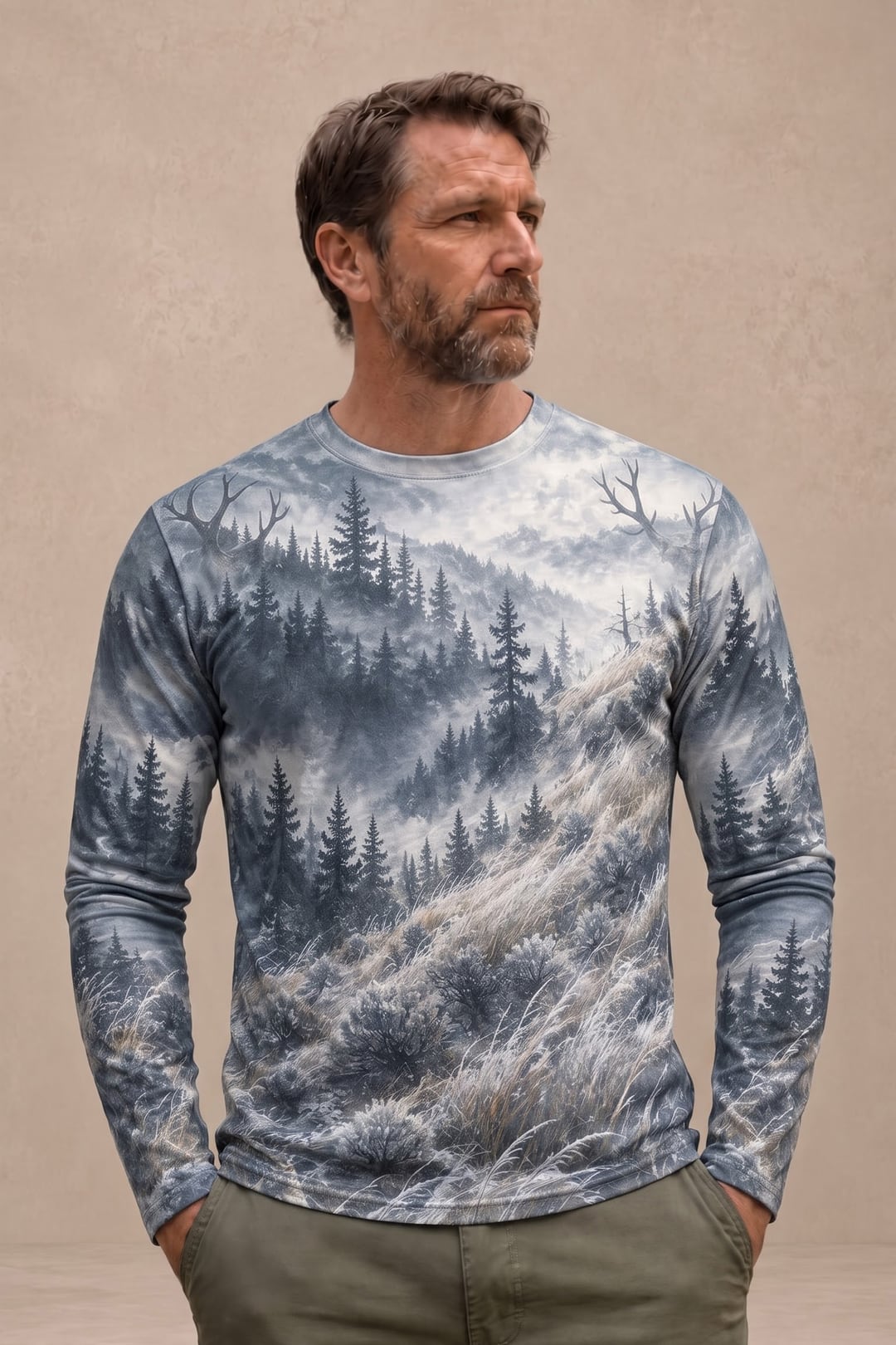 Performance Hunting Long Sleeve - Elk Mist Ridge Bugle - ULS695K image 3