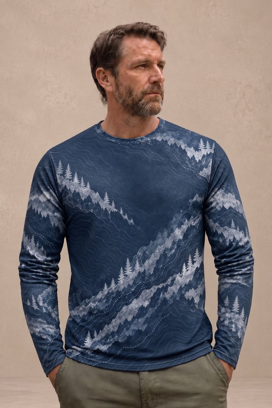 Performance Hunting Long Sleeve - Elk Topo Ridge Ascent - ULS698K image 3