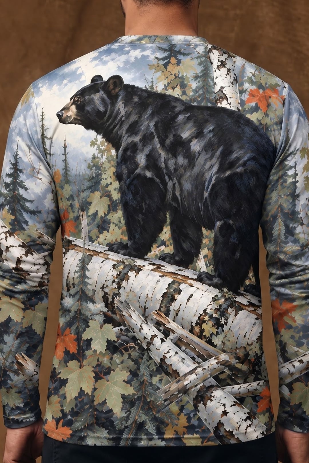 Performance Hunting Long Sleeve - Autumn Birch Black Bear - ULS704K image 4