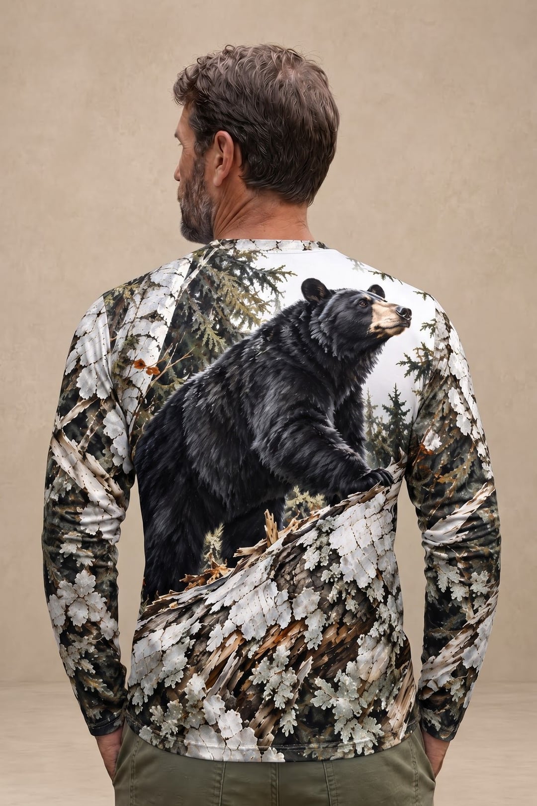 Performance Hunting Long Sleeve - Birch Bark Black Bear Climb - ULS706K image 2