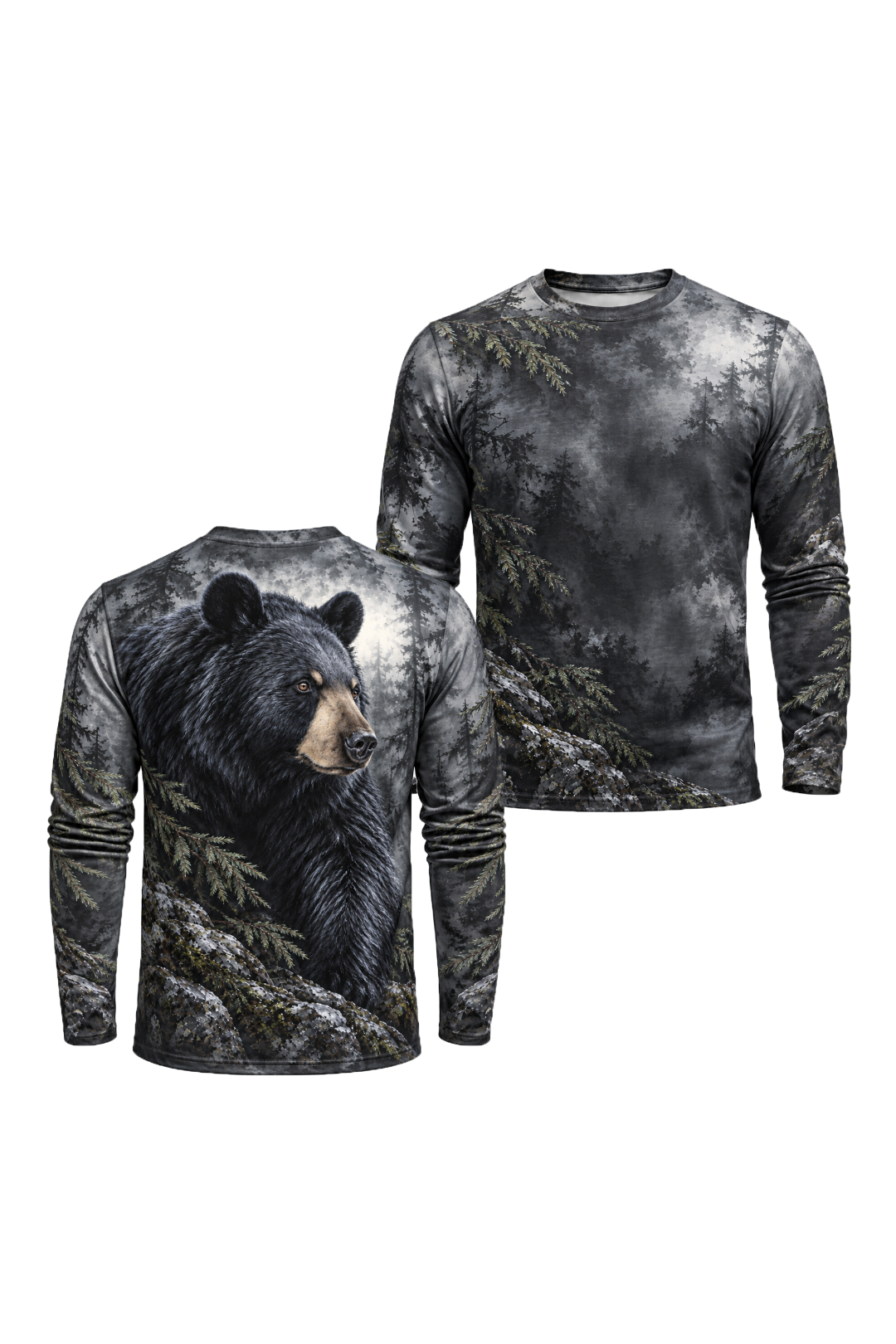 Performance Hunting Long Sleeve - Misty Ridge Black Bear Guardian - ULS707K image 1