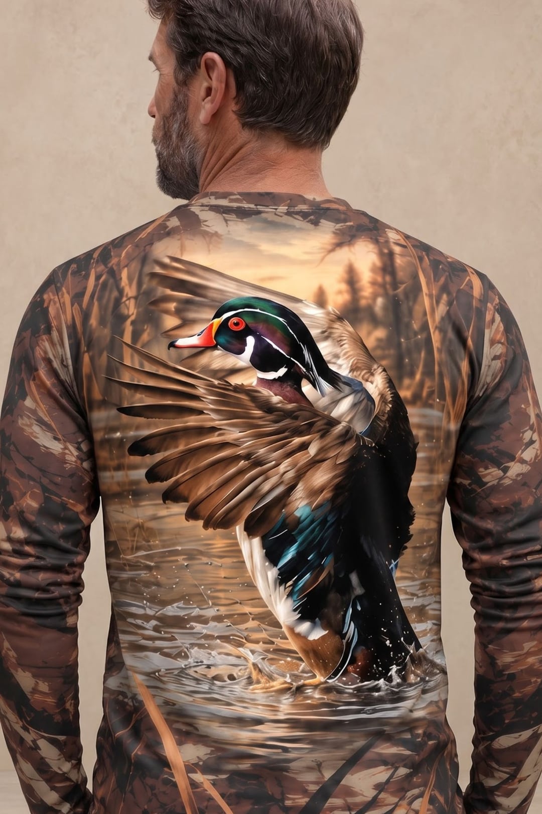 Performance Hunting Long Sleeve - Wood Duck Amber Marsh Splash - ULS711K image 4